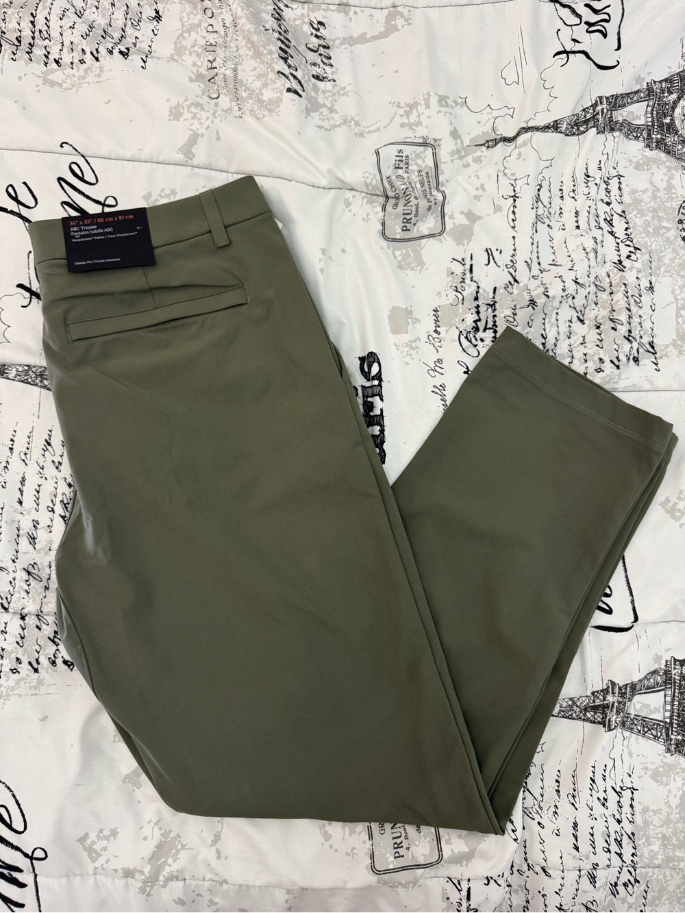 Lululemon ABC Classic-Fit Trouser 32L Warpstreme Army Green 34x32 NWT
